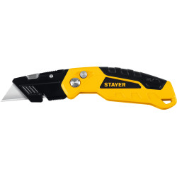 STAYER Hercules-А24, универсальный металлический нож с трапециевидным лезвием / 0946